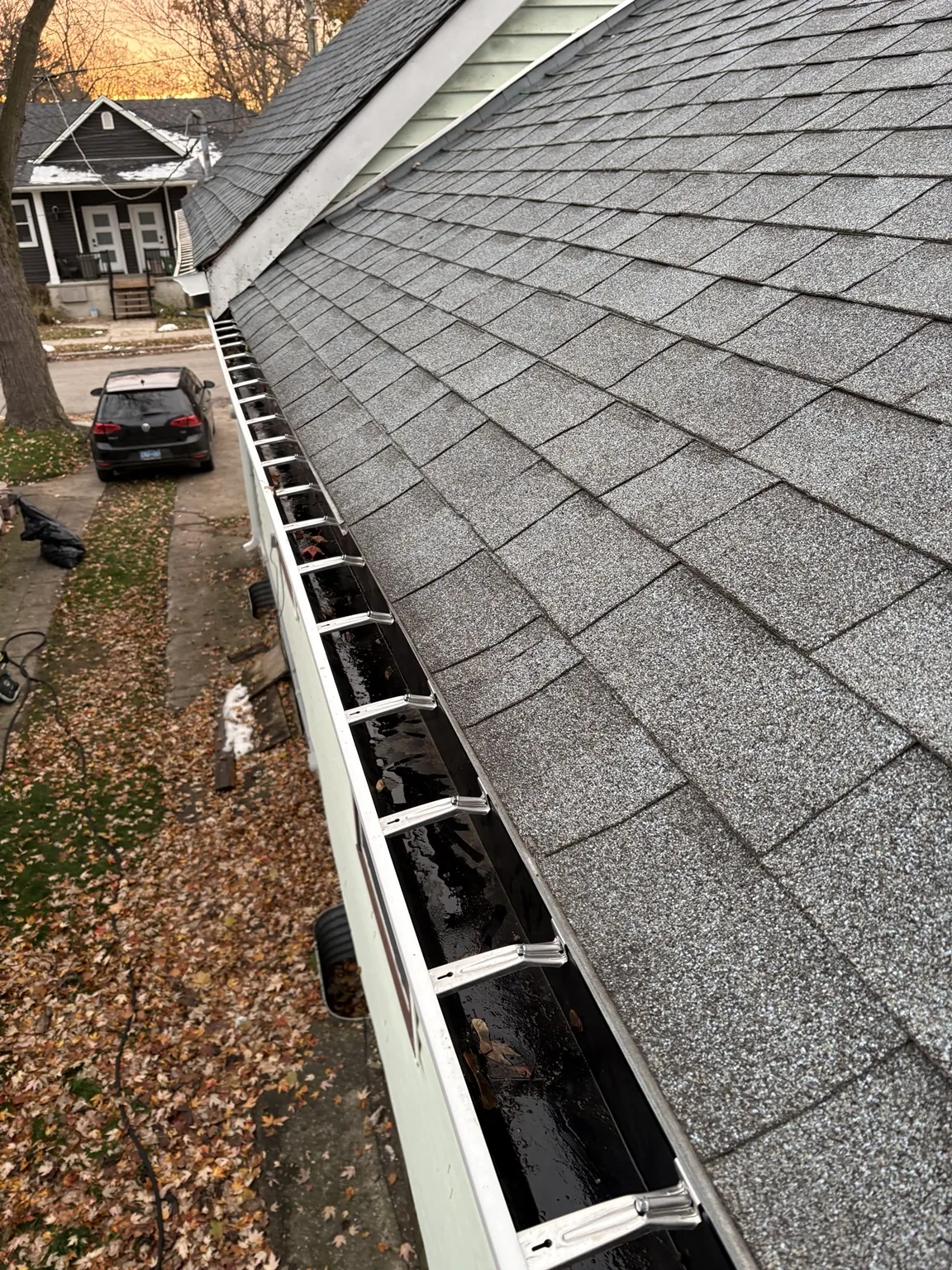 Gutter after cleaning
