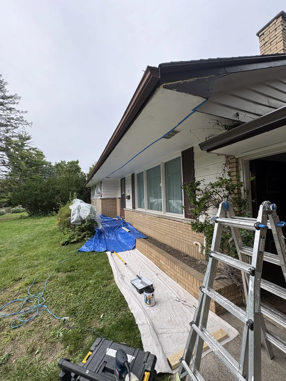 Exterior painting work area